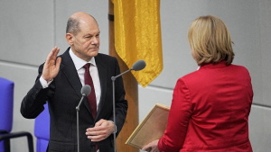 Bundeskanzler Olaf Scholz bei seiner Vereidigung