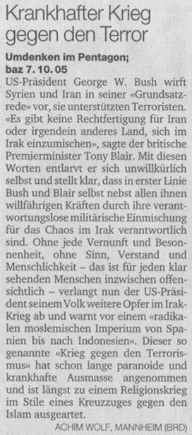 10.10.2005 Basler Zeitung CH
