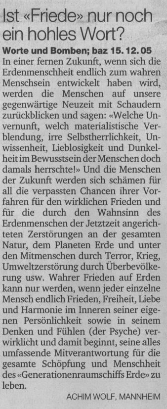 17.12.2005 Basler Zeitung CH
