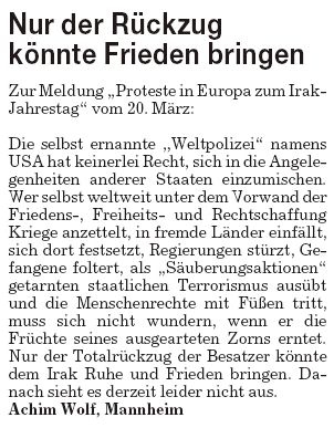 25.3.2006 Stuttgarter Nachrichten